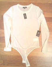 Express 38 Cream Sheer String Bodysuit Brand New Size S