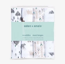 Aden+ Anais 4-Pack Muslin Swaddle Blankets – Bear Necessities