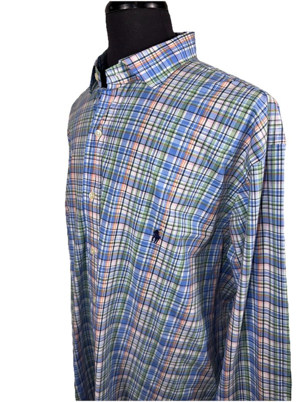 CURRENT POLO RALPH LAUREN BIG & TALL PLAID BUTTON FRONT SHIRT SZ 2XLT