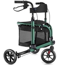 Walk Mate 3 Wheel Rollator Walker w/ Seat Lightweight Foldable 8  Wheels, LU