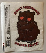 Original Vintage 1970  s Don  t Hibernate Roller Skate Bears Iron On Transfer