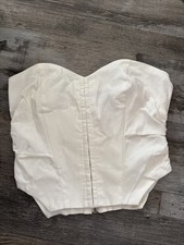 White Fox White Sleeveless Corset Bustier Crop Tank Top Size Small NWT