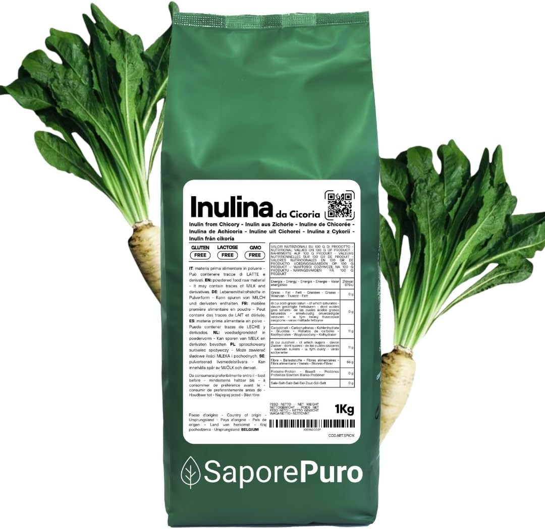 Fibra di Inulina da Cicoria 1 Kg | Addensante Naturale per Dolci Light