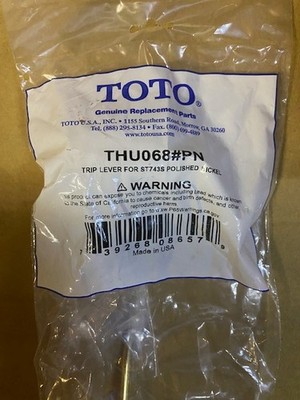 Genuine Toto THU068#PN Toilet tank Trip Flush Lever Polished Nickel Drake Vespin