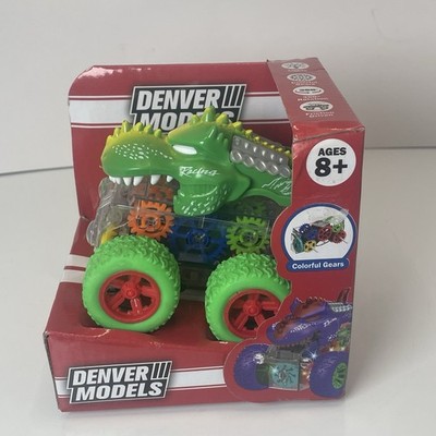 Denver Models Friction Driven Green Dinosaur Monster Truck W. Colorful Gears