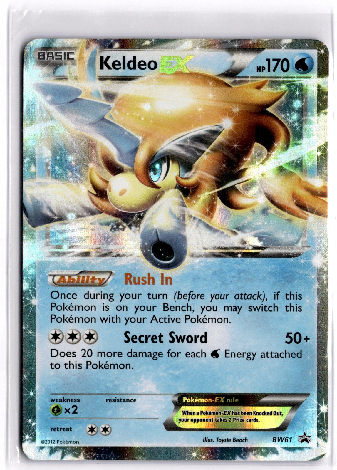 Pokemon TCG Keldeo EX - BW61 Black and White Black Star Promo Holo LP