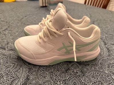 Size 6 - Asics Gel Dedicate 8 Wide White Pale Blue Womens