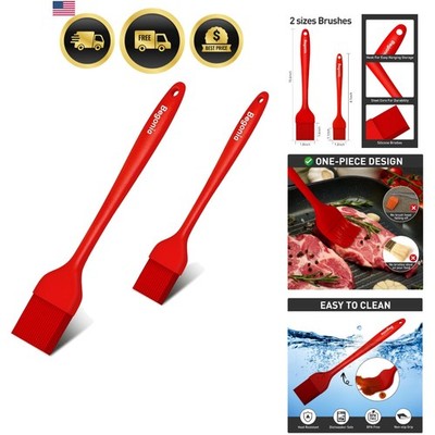 Silicone Basting Pastry Brush-2pcs Heat Resistant Cooking Brush for Oil, Sauc...