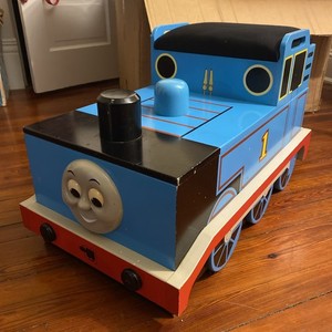 VINTAGE Thomas The Train Tank Engine Large Wooden Storage Bin w/ Box