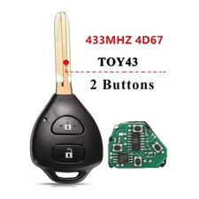 Uncut Remote Key Fob 2button 433mhz 4d67 For Toyota Corolla Rav4 2007-2013 12bby Uncut Remote Key Fob 2button 433mhz 4d67 For Toyota Corolla Rav4 2007-2013 12bby