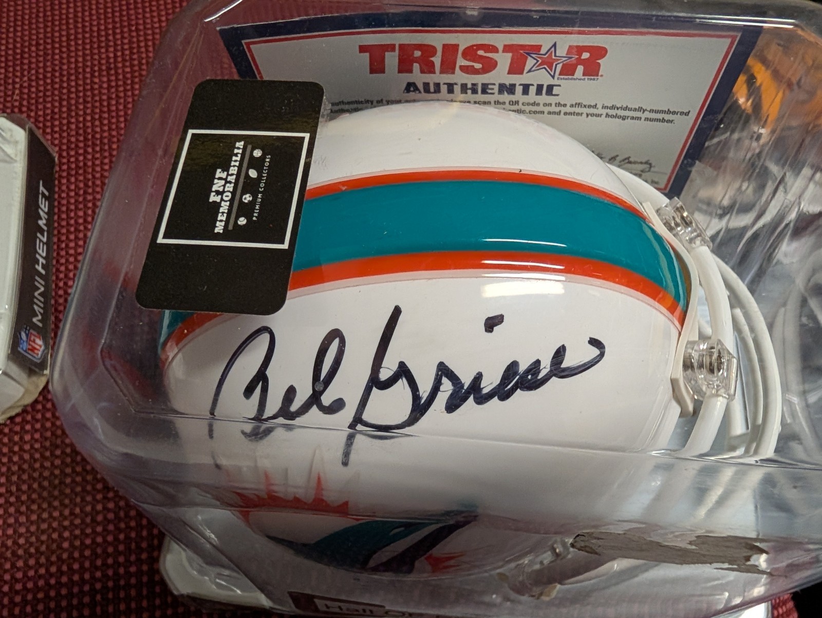 Miami Dolphins autographed signed mini helmet Coa Tristar Bob Griese