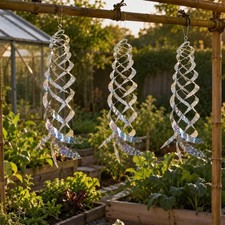 3pcs Durable Plastic Spiral Reflective Bird Repellent for Outdoor Use