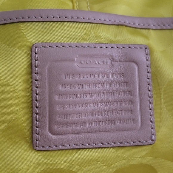 Coach 24862 East West Signature Nylon Tote Yellow Pink Bag Y2K | eBay