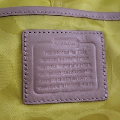 Coach 24862 East West Signature Nylon Tote Yellow Pink Bag Y2K | eBay