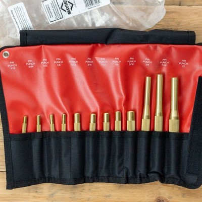 Mayhew Tools 67008 12 Stück 1/8'' bis 1/2'' Messing Splinttreiber Set Zoll Größen USA