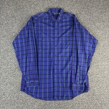 Vintage 90s Patagonia Purple Plaid Button Up Cotton Shirt Size Medium
