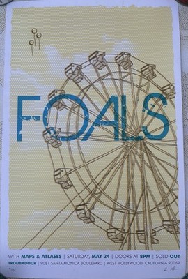 Foals Troubadour 2008 Concert Poster DKNG. 61 of 75 Hand Signed by Artist