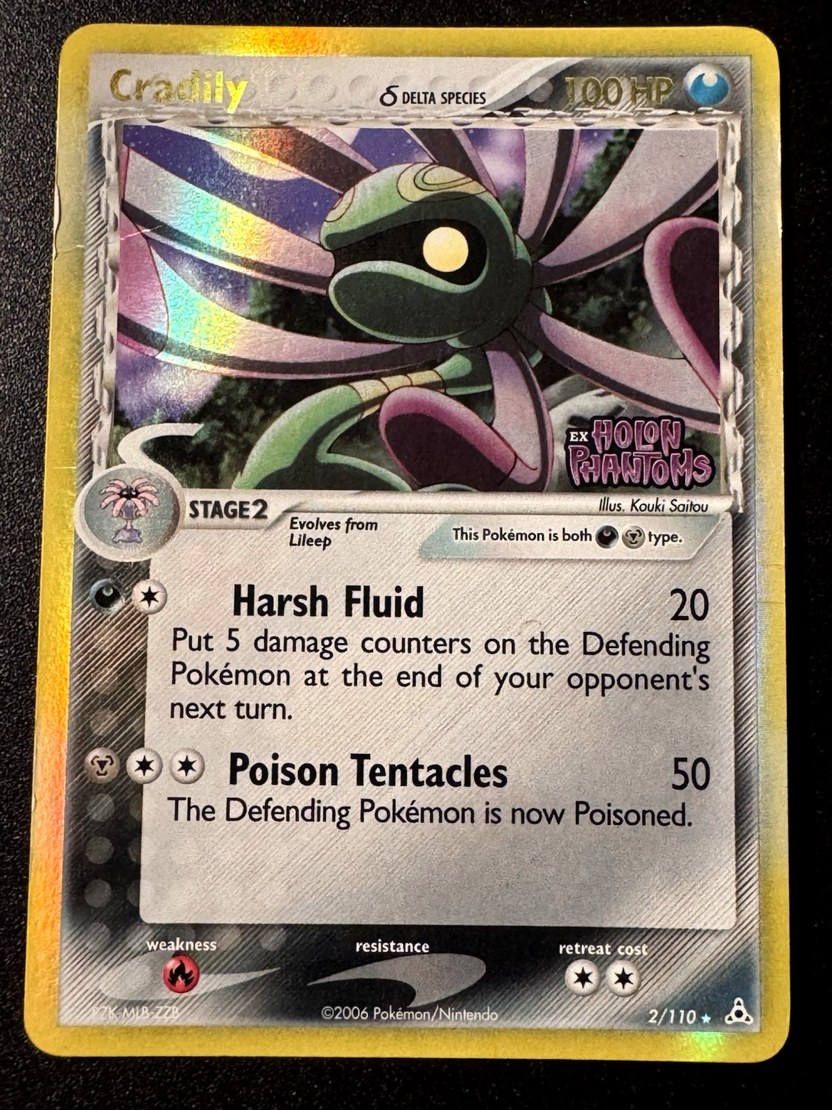 Cradily 2/110 EX Holon Phantoms Delta Species Pokemon Card Reverse Holo HP