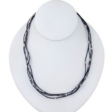 Silpada Sterling Silver 925 Multi Cord Beaded Station Necklace 16.5"-18.5"