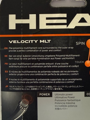 Corda Head Velocity MLT 16/1.30 nera Novak Djokovic - Foto 3 di 4