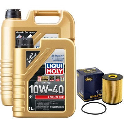 Motoröl Set Leichtlauf 10W-40 LIQUI MOLY 6 Liter + Ölfilter für Ford Galaxy VW
