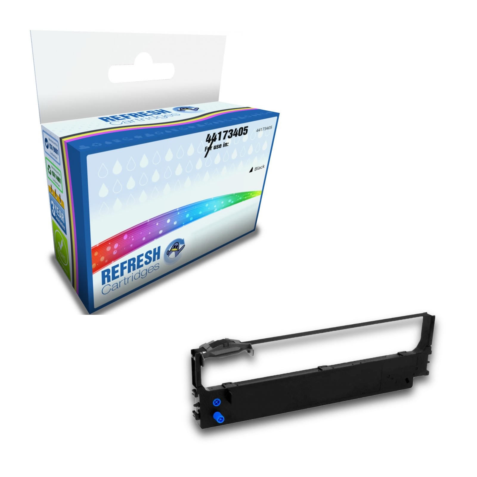 Compatible 44173405 Black Ink Ribbon Cartridge Replacement for OKI Printers - Image 2