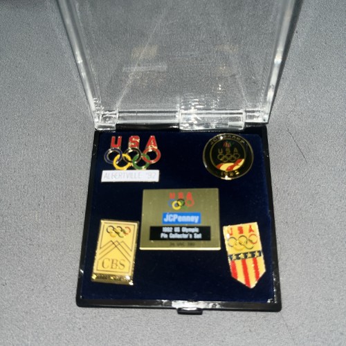 1992 US Olympic Pin Collector's Set of 5 Pins Albertville CBS JC Penny FREE SHIP - Picture 2 of 5