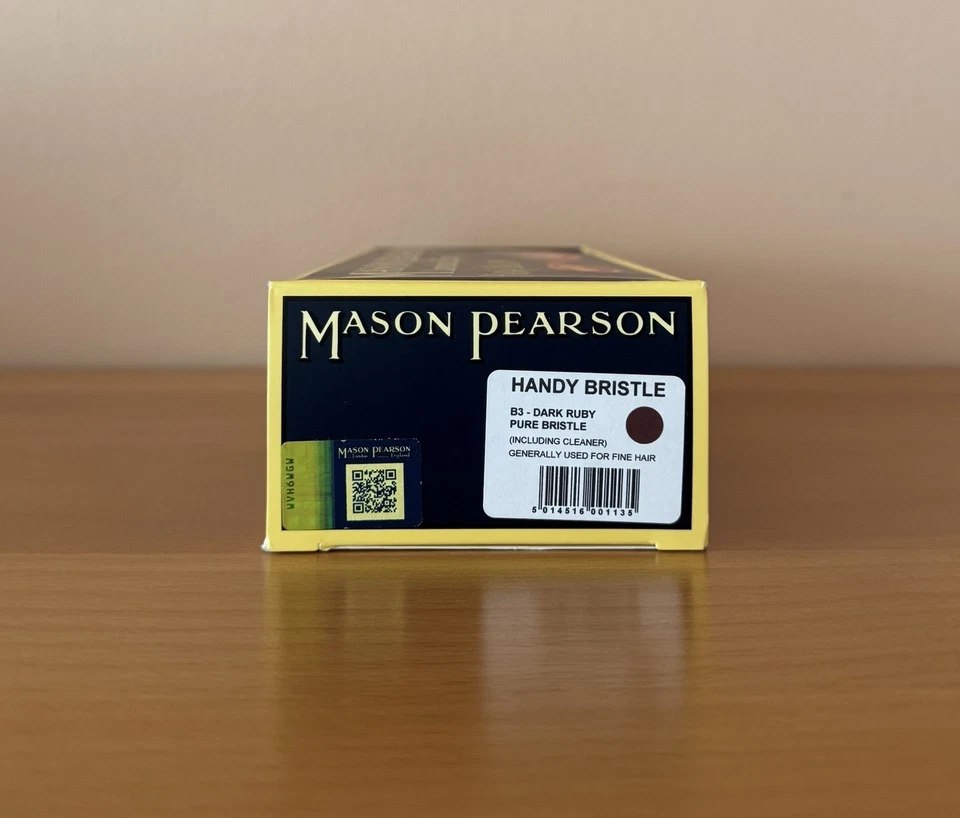 Cepillo de pelo Mason Pearson práctico cerdas de jabalí B3 rubí oscuro cerdas puras nuevo con caja Foto 3 de 4