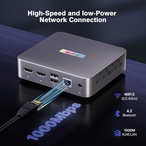 Trycoo Mini PC Computers 13th Twin Lake N150 (Turbo 3.6GHz) - Afbeelding 3 van 9