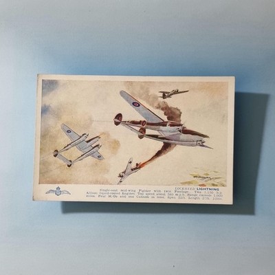 WW2 Flugzeug Postkarte um 1940 R.A.F Lockheed Blitzjäger