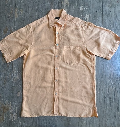 Ermenegildo Zegna Shirt Button Up Short Sleeve Cotton Rayon Italy Made Mens XL - Picture 6 of 15
