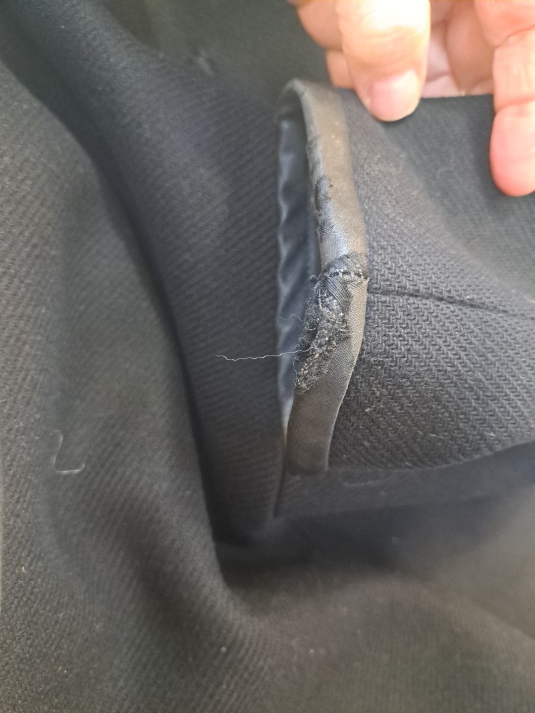 Zara Sz L Gold Button Wool Blend Tailored Coat Satin Silky Trim Zipper Pockets  thumbnail 13