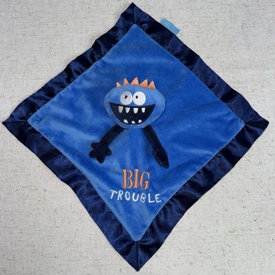 Lightning Bug Baby BIG TROUBLE Blue Monster Security Blanket Lovey