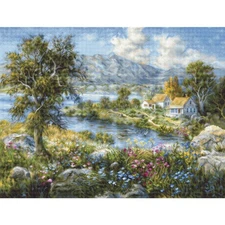 Luca-S counted cross stitch kit "Gold Collection. Enchanted Cottage", 43,5x32,5c