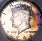 1964 Kennedy Half Dollar PCGS PR65 Accented Hair, Tough to Find Toning!