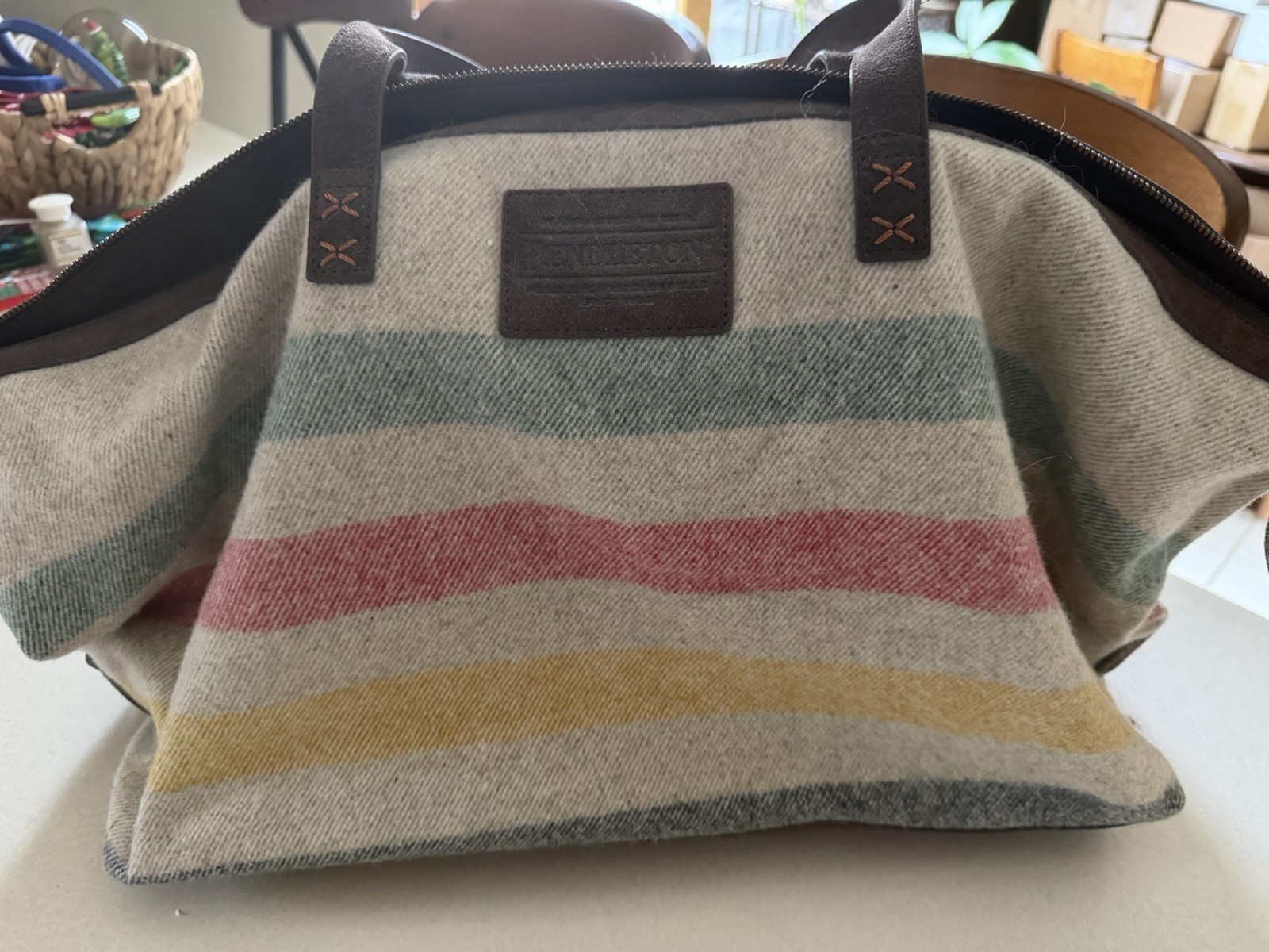 Authentic  Pendleton Glacier Long Tote Wool And L… - image 1