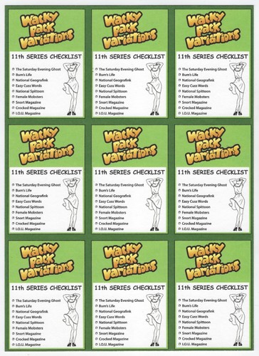 2018 Lost Wacky Pack Variations 11th Series PUZZLE UNCUT SHEET "NAT'L SPITTOON" - Picture 2 of 2