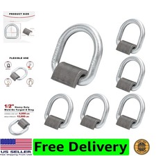 1/2" D Rings Heavy Duty,with MBS 12,000lbs, Weld On D Ring for Trailers, Flat...