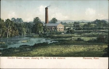 Florence,MA Electric Power House,showing Mt. Tom distance Original Vintage