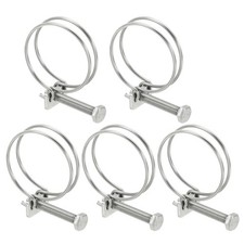 5 Pcs 38-42mm Adjustable Double Wire Hose Clamp for Dust Collection Pump Hose