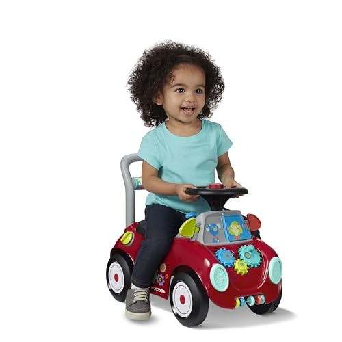 RADIO FLYER TODDLER CAR RIDE ON TODDLER TOYS FOR AGES 1-3 BABY TOYS - RED
