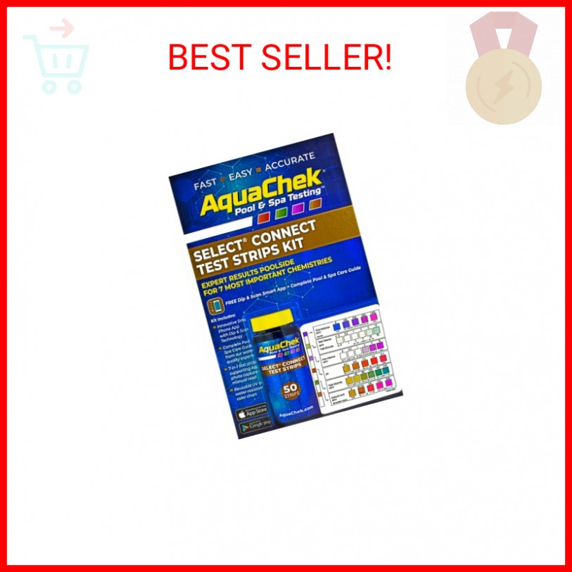 AquaChek Select Connect 7-Way Pool and Spa Test Strips Complete Kit - Pool Test 