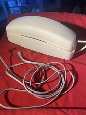 Vintage AT T Trimline 210 Phone Beige Curly Corded Retro Landline Desk Telephone