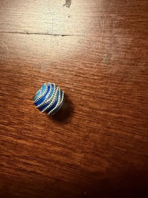Pandora Blue Swirls Charm Mixed Enamel 797012ENMX Retired Sterling Silver