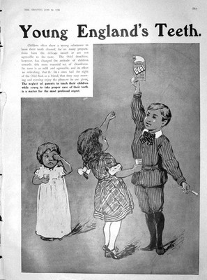 Alter antiker Druck 1904 Reklame junge englische Zähne Odol Zahnpasta 20.