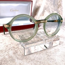 Vintage Cartier Eyeglasses Jade Green Cabriolet Frame 52-22-135 with Case