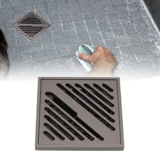 Gray Square Shower Floor Drain Extra Thick Stainless Steel Bathroom Floor Dr LW