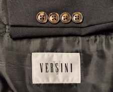 Versini Mens Size 48XL 100 Wool Jacket Blazer Coat Black 2 Button