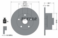 Textar Bremsscheiben Textar Ø 245Mm Voll Beschichtet FüR VAG 92154303