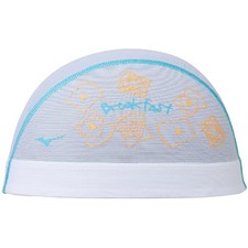 MIZUNO N2JWC012 Mesh Swim Cap Unisex Size M White for Competitive and Fitness